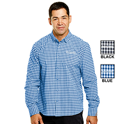 AS MEN'S GINGHAM STRETCH L/S DRESS SHIRT