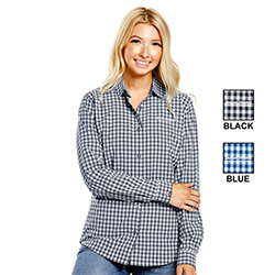 AS LADIES GINGHAM STRETCH L/S DRESS SHIRT