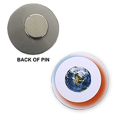 1" GLOBE MAGNETIC LAPEL PIN