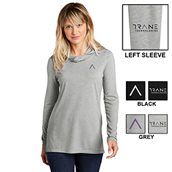 LADIES TRI-BLEND WICKING LONG SLEEVE HOODIE