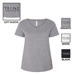 WOMEN'S CURVY FINE JERSEY V-NECK TEE