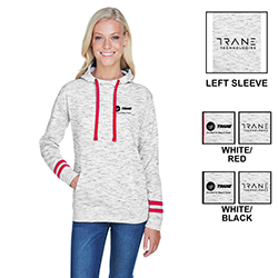 J AMERICA LADIES' MELANGE SCUBA NECK SWEATSHIRT