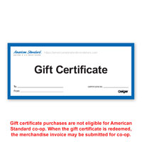 AMERICAN STANDARD GIFT CERTIFICATE