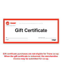 TRANE RESIDENTIAL GIFT CERTIFICATE